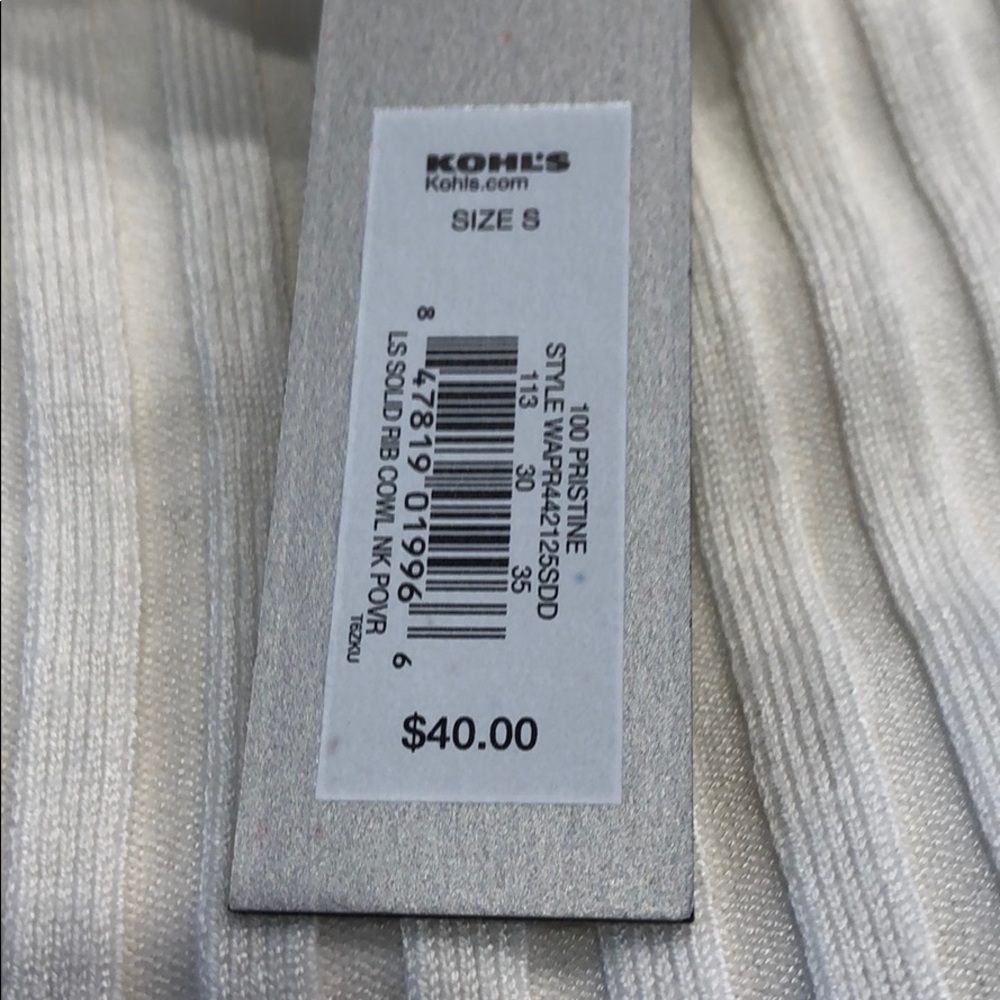 Apt. 9 Cowl Neck Off White Sweater Size S NWT - Picture 6 of 8